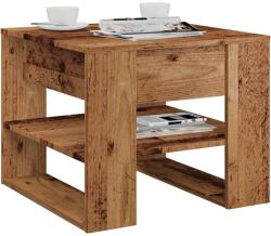 vidaXL dohányzóasztal Régi fa 55, 5x55x45 cm Gépelt fa (856818) - vidaxl