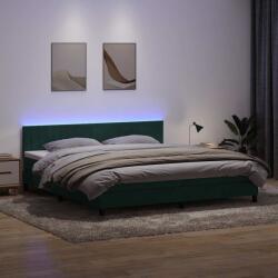vidaXL sötétzöld bársony rugós ágy matraccal 200x210 cm (3317094)