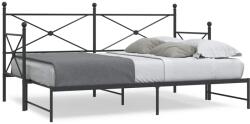 vidaXL kihúzható kanapéágy matrac nélkül fekete 80x200 cm acél (4104673)