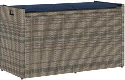vidaXL szürke polyrattan kültéri tárolópad párnával 100 cm (4104067) - vidaxl