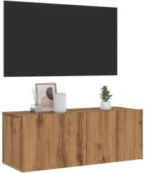 vidaXL kézműves tölgy színű szerelt fa fali TV-szekrény 80x30x30 cm (856017)