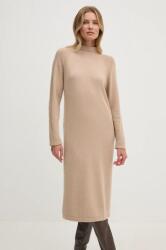 Benetton ruha gyapjú keverékből bézs, midi, oversize, 1235DV01T - bézs S