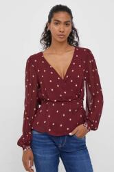 Pepe Jeans felső bordó, női, mintás - burgundia M