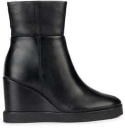 Geox bőr csizma D ELIDEA WEDGE B fekete, női, éksarkú, D36VQB 00043 C9999 - fekete Női 41