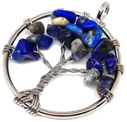 R. M. ékszer Ásvány medálok Életfa medál drótos Lapis lazuli 3cm (020640)
