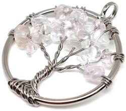 R. M. ékszer Életfa medál drótos Hegyikristály 3cm (020639)