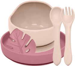  PETITE&MARS Set de sufragerie silicon TAKE&MATCH 4 buc Desert Sand - Dusty Rose 6m+ Set pentru masa bebelusi