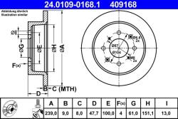 ATE Disc frana ATE 24.0109-0168.1 - automobilus