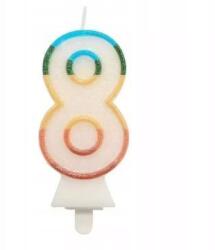 Godan Színes számgyertya csillámmal, 8, 5 cm - 8 (SW-CBB8) - ejatekok