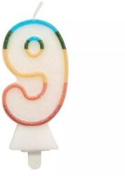 Godan Színes számgyertya csillámmal, 8, 5 cm - 9 (SW-CBB9) - ejatekok