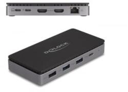 Delock USB Type-C dokkolóállomás 4K - hoz kettős HDMI MST / USB / Gibabit LAN / PD 3.0 85 W (88271) (88271) - aqua