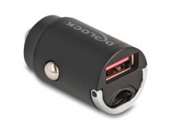 Delock Mini autós töltő A-típusú USB 18 W-tal (64277) (64277) - aqua