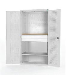 bott Fiókos műhelyszekrény Bott Cubio, multiplex, 200 x 130 x 65 cm, 1 polc, 2 fiók, szürke-szürke