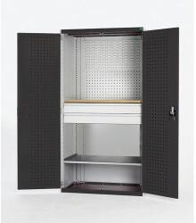 bott Műhely szekrény fiókokkal Bott Cubio, multiplex, 200 x 130 x 65 cm, 1 polc, 2 fiók, szürke-antracit