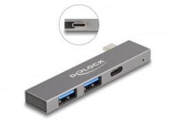 Delock 3 portos vékony USB hub USB Type-C csatlakoztatóval és 1 x USB 5 Gbps USB Type-C és 2 x USB 5 Gbps A-típusú (64275) (64275)