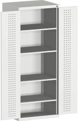 bott Műhelyszekrény Bott Cubio, 200 x 80 x 65 cm, perforált ajtó, szürke-szürke