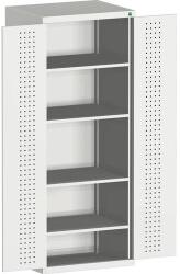 bott Műhelyszekrény Bott Cubio, 200 x 65 x 65 cm, perforált ajtó, szürke-szürke