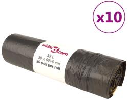 vidaXL szemeteszsákok húzózsinórral 250 db Fekete 35 L (155342)