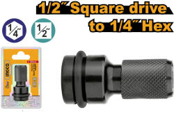 INGCO Dugókulcs adapter 1/2"->1/4" hex (ABH60501)