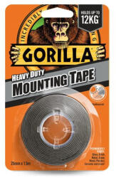 GORILLA Kétoldalas ragasztószalag kültéri fekete 25, 4 mm x 1, 52 m (3044200)
