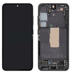 Samsung S911 Galaxy S23 előlap keret, lcd kijelző és érintőpanel, fekete (TFT Incell)