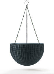 Keter Hanging sphere polyrattan függő virágcserép - grafit