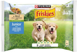 Friskies Dog 4x85g Junior Csirke + Borsó aszpikban Alutasakos kutyaeledel - krizsopet