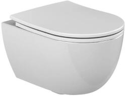 CeraStyle BELLA fali WC + SLIM ülőke - perem nélküli - rimless - mély öblítésű -rövid - 48 cm (HC00506PN00_BST)