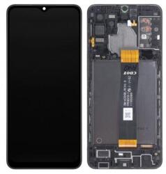 Samsung A326B Galaxy A32 5G, LCD kijelző érintőplexivel és előlap kerettel, fekete (GH82-25121A, GH82-25122A) (SERVICE PACK) (GYÁRI) (GH82-25121A)