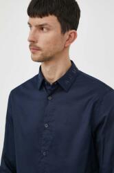 Giorgio Armani pamut ing férfi, galléros, sötétkék, regular - sötétkék S - answear - 29 990 Ft