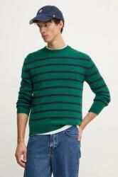 Benetton gyapjú pulóver férfi, zöld, 103MK107U - zöld XXL