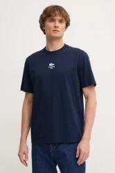 Lacoste pamut póló sötétkék, férfi, nyomott mintás, TH2739 - sötétkék S