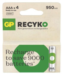 GP Batteries ReCyko NiMH Újratölthető Elem HR03 (AAA) 950mAh 4db 500+ Töltési Ciklus