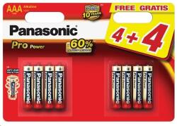 Panasonic 1.5V Alkáli AAA ceruza elem Pro power (8db / csomag) (LR03PPG/8BW) (LR03PPG/8BW)