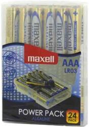 Maxell Alkáli AAA ceruza elem Power Pack (24db / csomag) /LR03/ visszazárható átlátszó műanyag doboz (790268.04.CN)