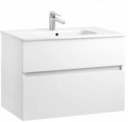 Gala Set dulap baza suspendat Gala Jade alb lucios 2 sertare si lavoar 80 cm (7900001)