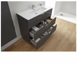 Gala Set dulap baza pe pardoseala Gala Agata gri mat 3 sertare si lavoar Emma 80 cm (7931417)