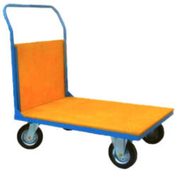  KK06, Áruszállító kézikocsi rakodó résszel, fa fallal, Rakfelület: 1000x700 mm, Teherbírás: 500 kg (KK06)