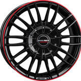 Borbet CW3 Fényes fekete piros 5/127 18x7, 5 ET40 71, 6 - gumiabroncslap