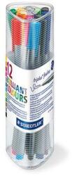 STAEDTLER Tűfilc készlet, 0, 3 mm, STAEDTLER Triplus 334, 12 különböző szín