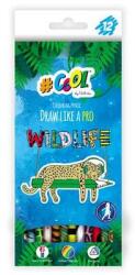 Victoria Színes ceruza készlet, háromszögletű, COOL BY VICTORIA Wildlife, 12 különböző szín - oneclick