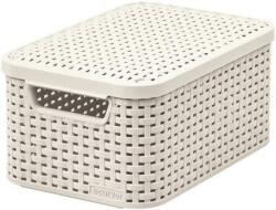 Keter Rattan hatású kosár tetővel, 6l, törtfehér, CURVER Style S - oneclick