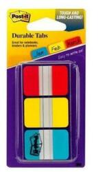 3M Jelölőcímke, műanyag, megerősített, 3x22 lap, 25x38 mm, 3M POSTIT, vegyes - oneclick