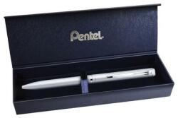 Pentel Zseléstoll, 0, 35 mm, rotációs, ezüst tolltest, PENTEL EnerGel BL-2007 kék