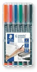 STAEDTLER Alkoholos marker készlet, OHP, 0, 4 mm, STAEDTLER Lumocolor® 313 S, 6 különböző szín