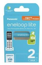Panasonic Tölthető elem, AAA mikro, 2x550 mAh Ni-MH, PANASONIC Eneloop Lite