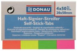 DONAU Jelölőcímke, papír, 4x50 lap, 20x50 mm, DONAU, vegyes szín - oneclick
