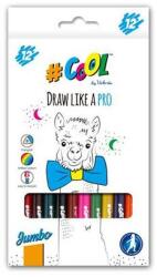 Victoria Színes ceruza készlet, háromszögletű, vastag, COOL BY VICTORIA, 12 különböző szín - oneclick