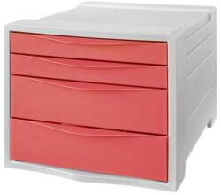 ESSELTE Irattároló, műanyag, 4 fiókos, ESSELTE Colour`Breeze, áttetsző korall