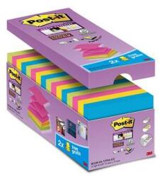 3M Öntapadó jegyzettömb csomag, Z, 76x76 mm, 16x90 lap, 3M POSTIT, Super Sticky, vegyes - oneclick